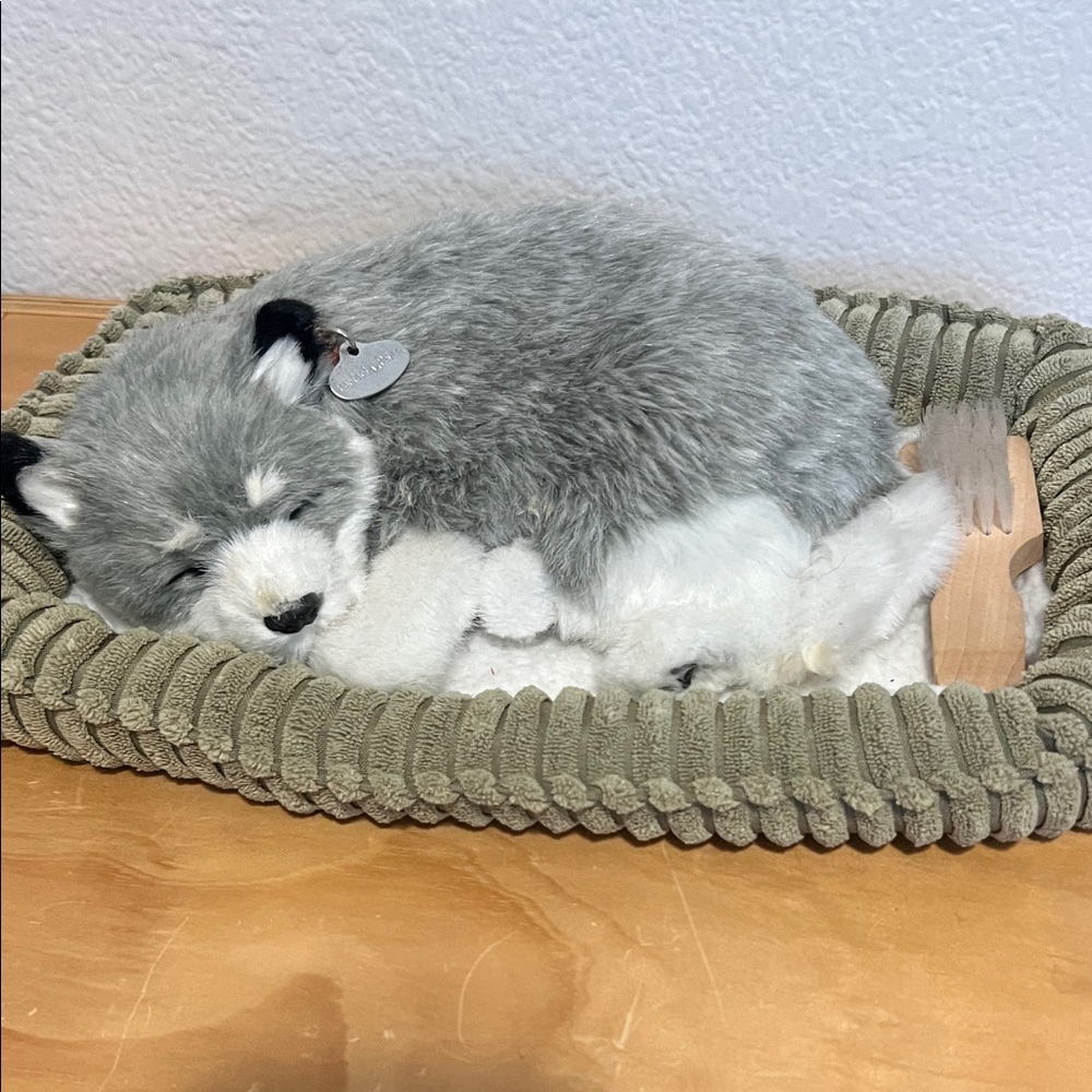 Perfect Petzzz Gray and White Plush Dog